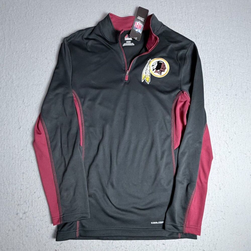 NFL Washington Redskins Commanders Football Long Sleeve Retro Mens Small 1/4 Zip